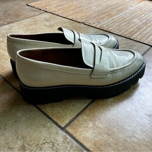 Franco Sarto White Platform Loafers